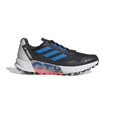 adidas Buty biegowe Trail Terrex Agravic Flow 2 GTX (wodoodporne, oddychające) czarne/białe/niebieskie męskie